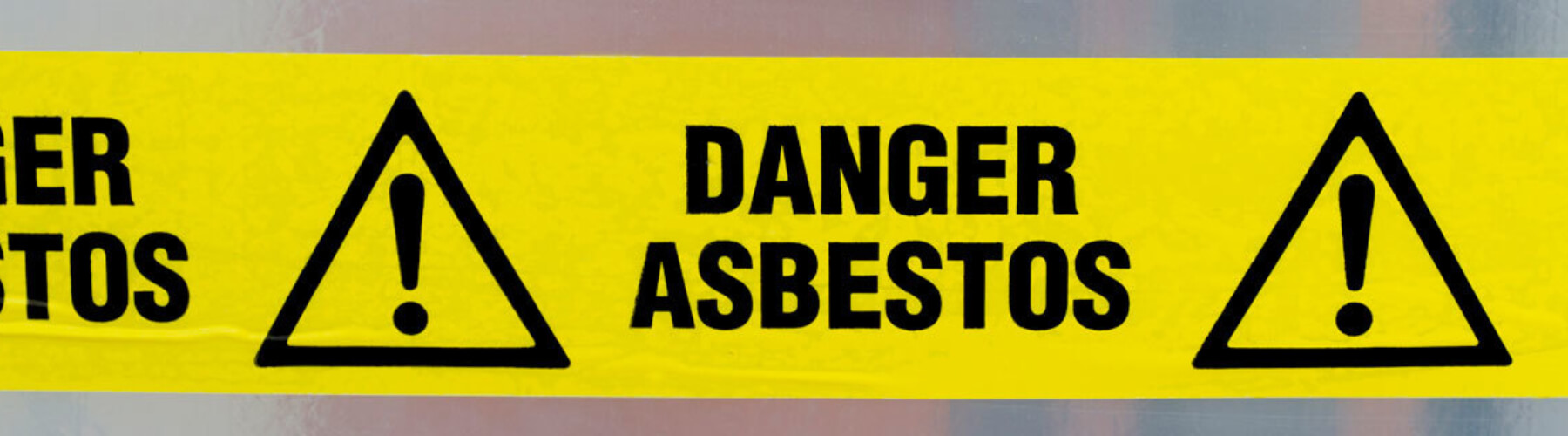 Asbestos warning sign, danger asbestos