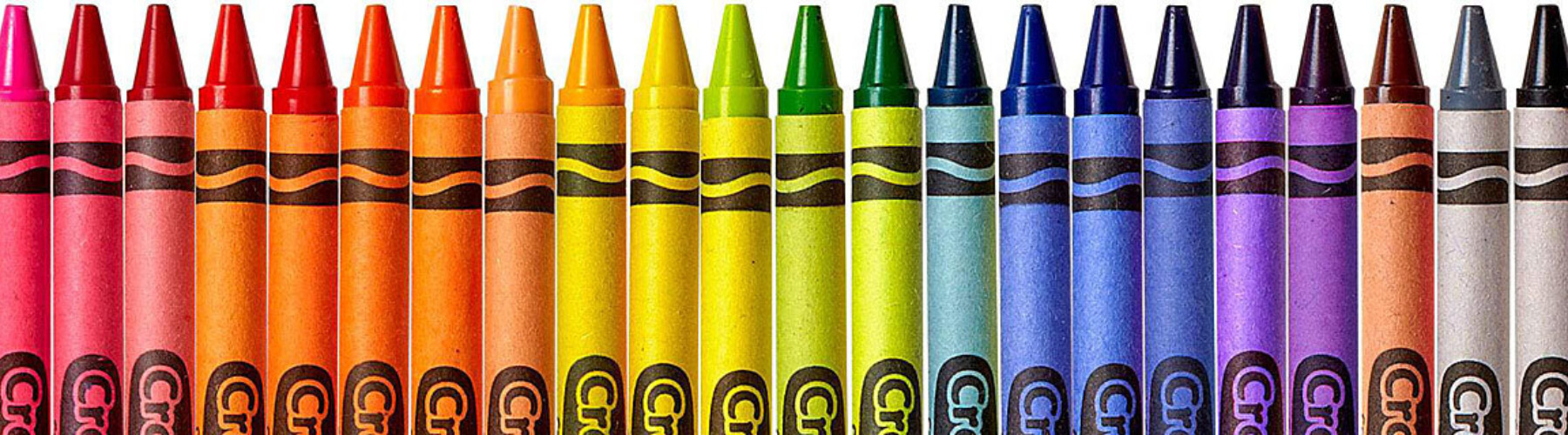 All colors of crayons lined up 
