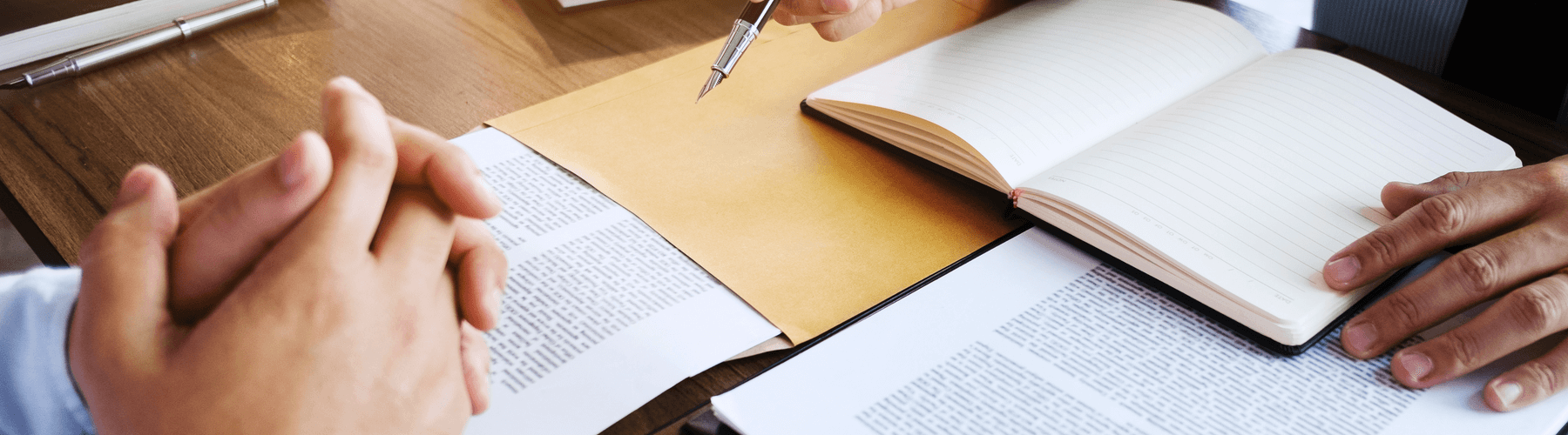 attorney consulting with client