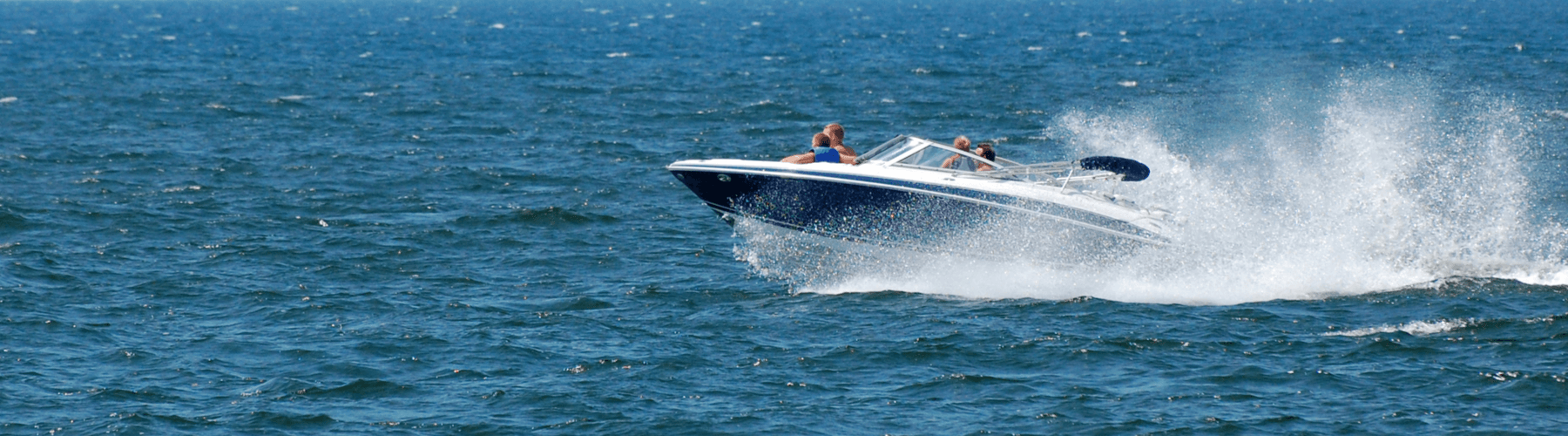 Speedboat on Lake Michigan, just outside of Chicago, Illinois 