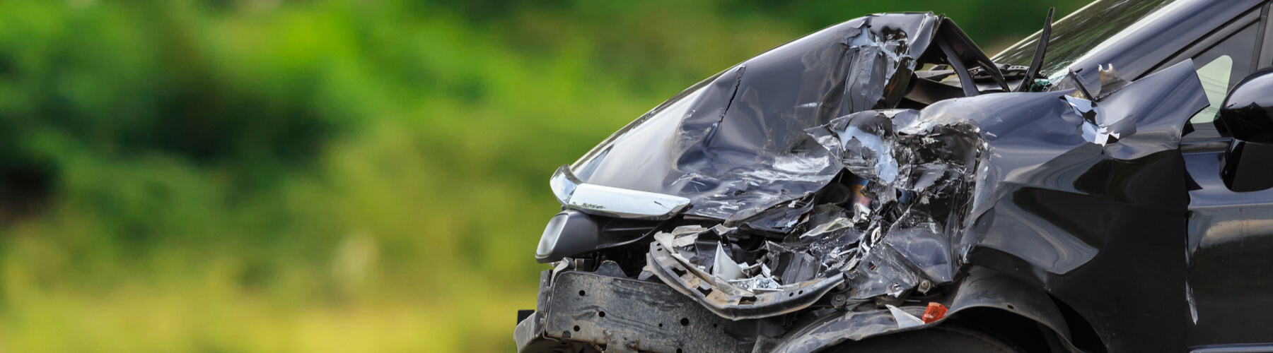 close up of car accident damage