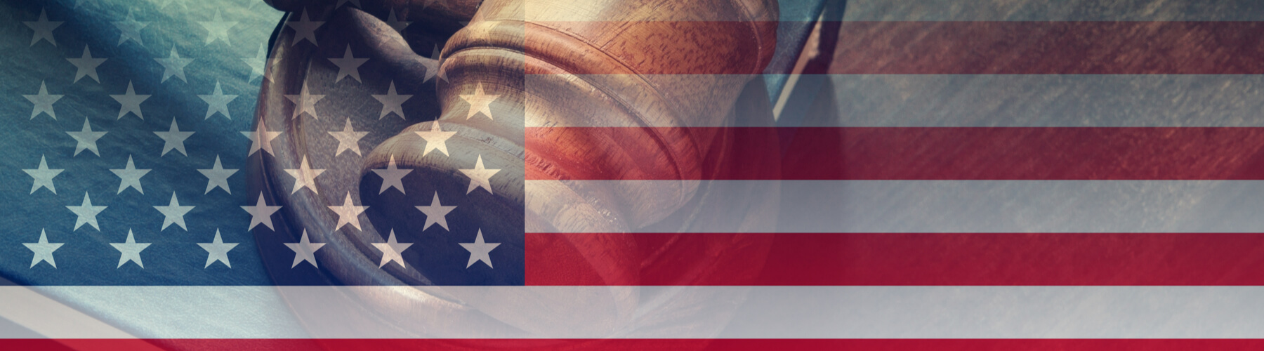 legal concept, law gavel transparent on American flag