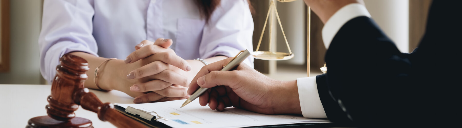 lawyer and client discussing a lawsuit or legal matters