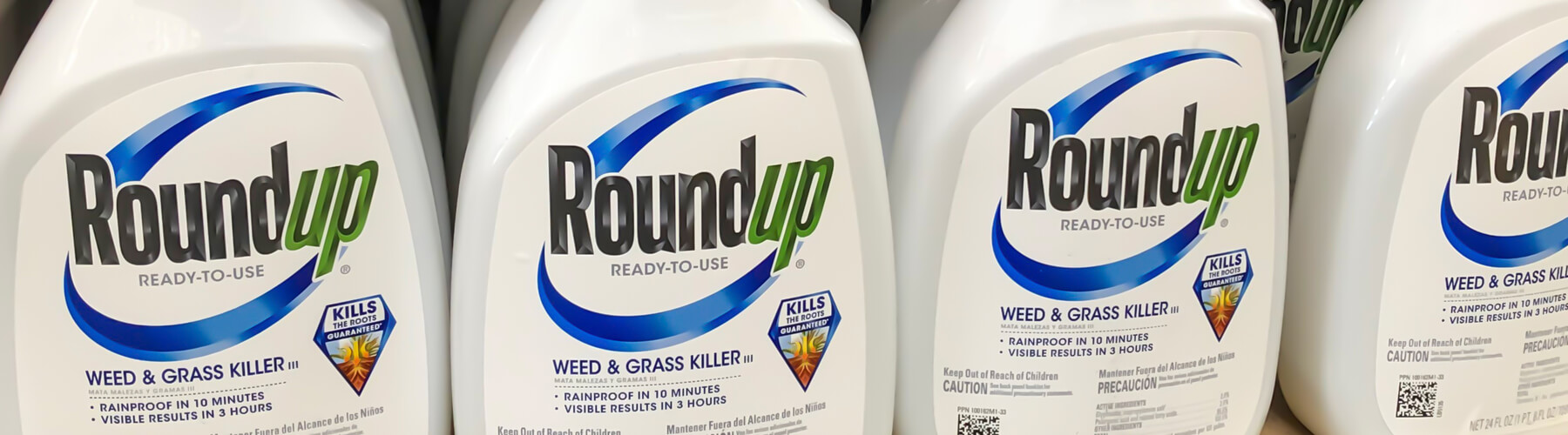 Bottles of Roundup at the store