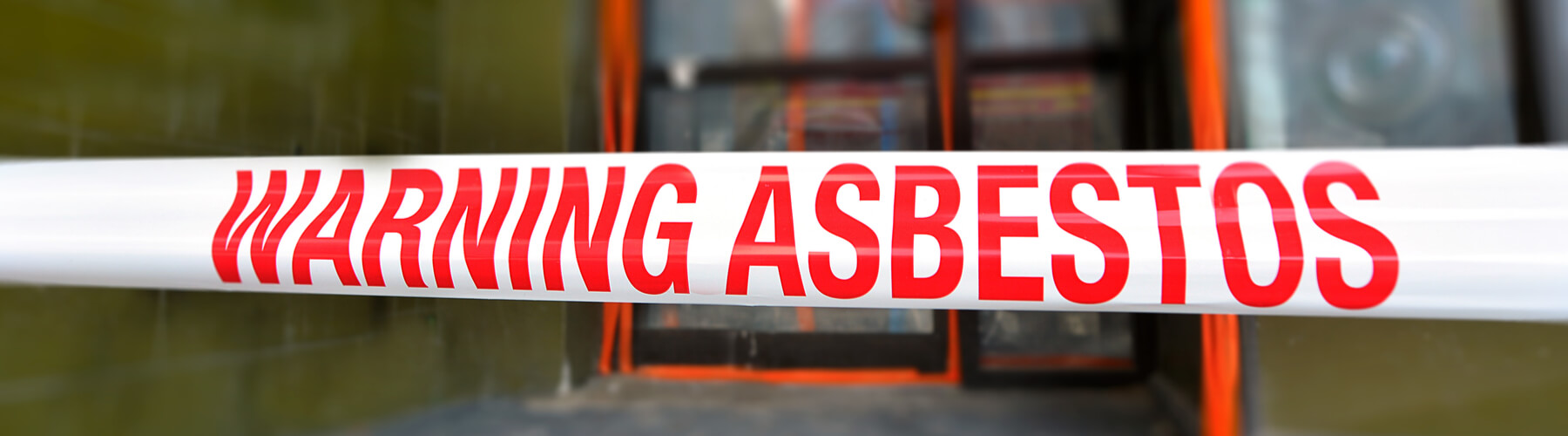 Asbestos warning sign banner