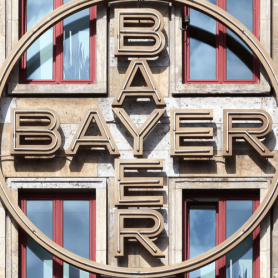 Bayer logo on building
