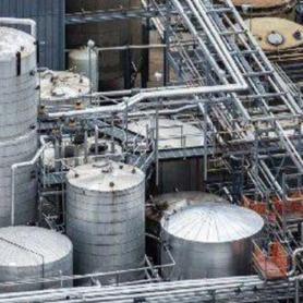 Aerial view of a chemical factory