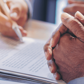 legal consultation reviewing mesothelioma case