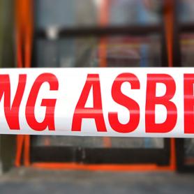 Asbestos warning sign banner
