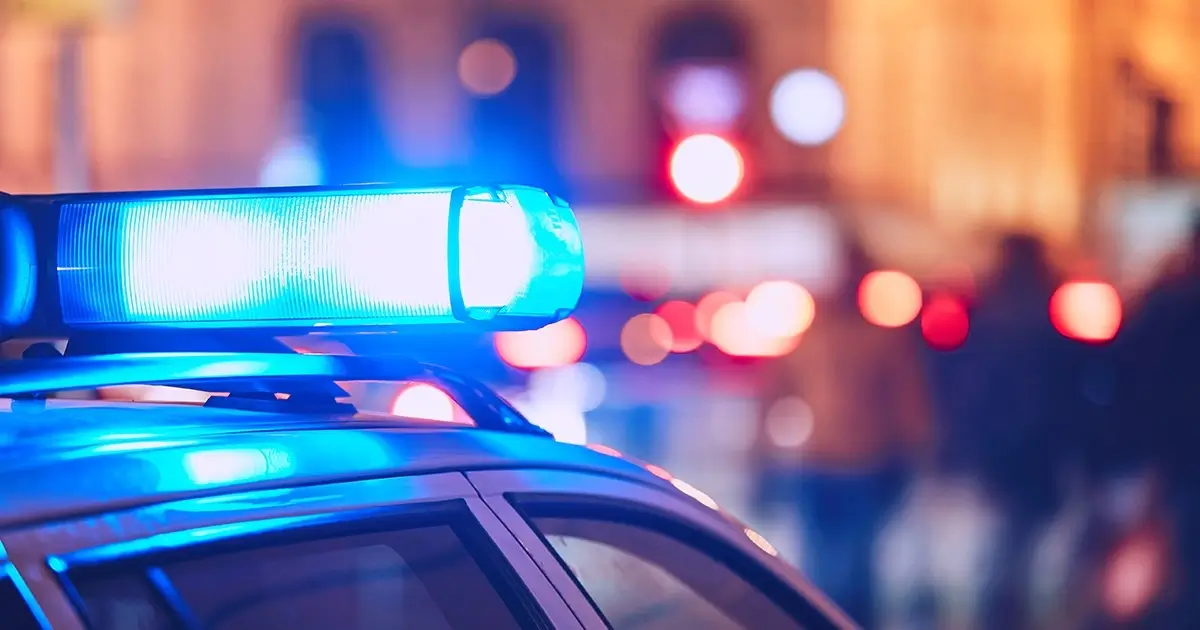 Close up of police car siren/lights