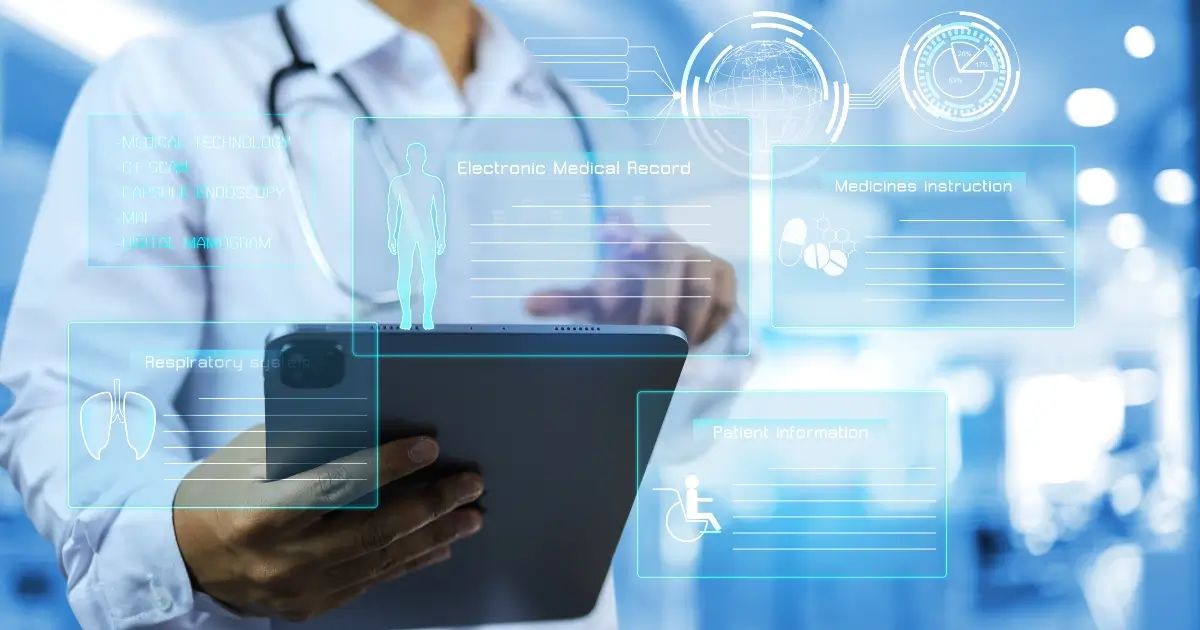 doctor accessing electronic medical records