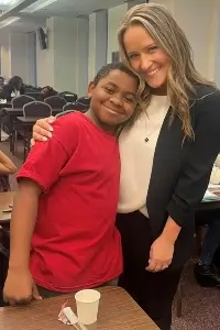 attorney Megan Monty with a student