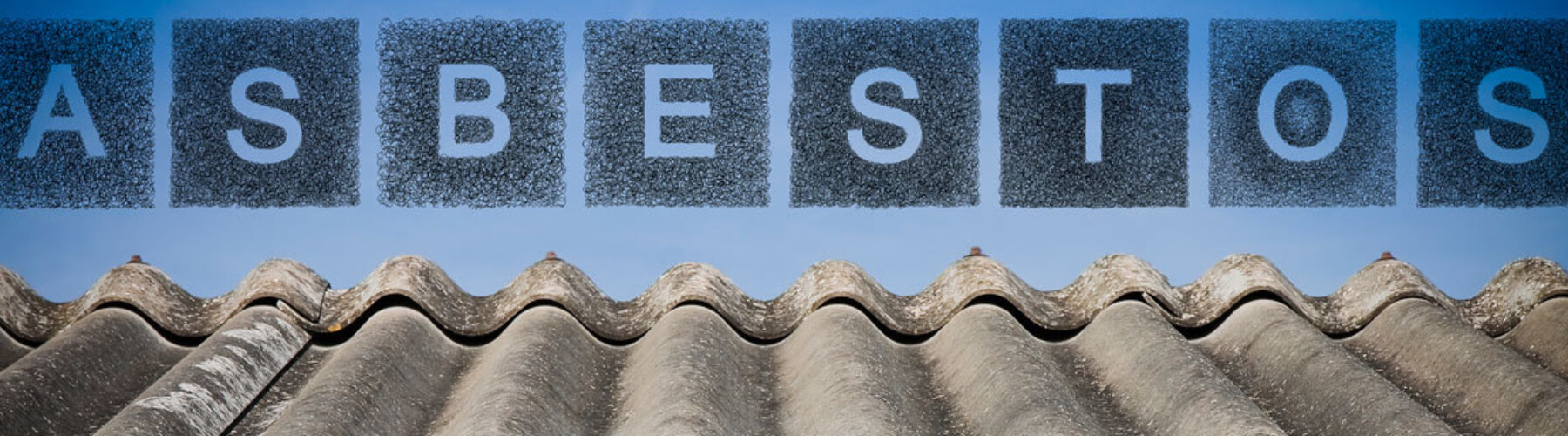 asbestos spelled out hovering over a roof